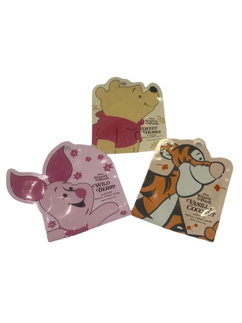 Disney Pooh Tigger Piglet Scented Sheet Mask 3-Pack Bundle NWT Spa Gift